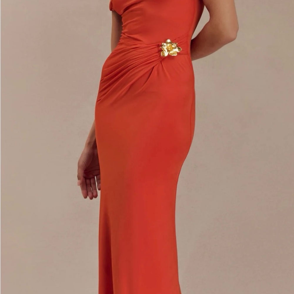 Meshki One Shoulder Orange Kaida Dress